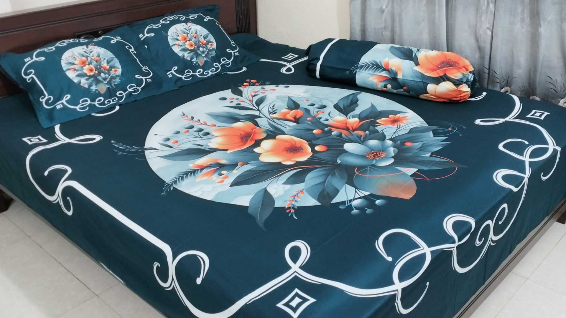 Exclusive,100%,Cotton,Bed,Sheet,7.5,feet,by,8,feet