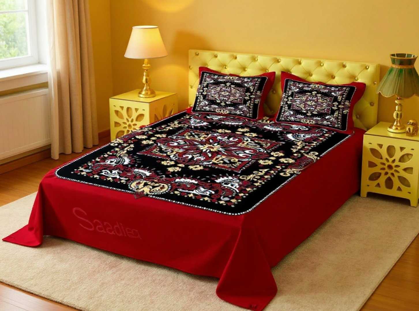 Exclusive,100%,Cotton,Bed,Sheet,7.5,feet,by,8,feet