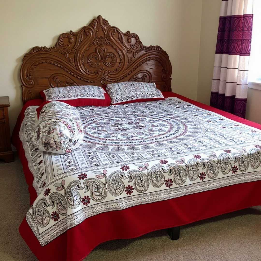 Exclusive,100%,Cotton,Bed,Sheet,7.5,feet,by,8,feet
